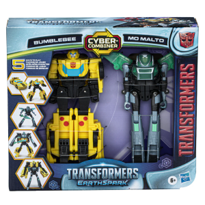 Transformers EarthSpark Cyber-Combiner Bumblebee and Mo Malto Figures