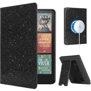 CoBak Stand Case for 7" Kindle Paperwhite 12th Gen 2024 and Kindle Colorsoft with Hand Strap - Compatible with iPhone MagSafe, for Samsung/Belkin/Anker Wireless Charging Pads, Durable, Auto Sleep Wake