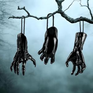 3 Pack Halloween Hanging Decorations Outdoor Spooky Reaching Hands Mounted Creepy Hands Farmhouse Rustic Horror Hand Hanging Decor for Yard Lawn Haunted House Party Decor