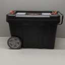 MAXPOWER Rolling Tool Box with Wheel, 8 Gallon Storage Capacity Deep Tool Box, Lockable Latches, Removable Tray, Black Toolbox