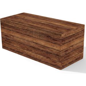 Moukeren 6 ft Fitted Wooden Grain Table Cover Brown Rustic Tablecloth Rectangle Washable Elastic Stretch Patio Vintage Barn Board Cloth for Cocktail Wedding Party Banquet(1 Pcs, Reddish Brown)