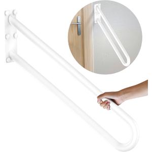 28 Inch U Shaped Handrail for 1-5 Steps - 1.25" Tube, ZUEXT Oil Rubbed White Stainless Steel Safety Grab Bar for Stairs, Wall Mounted Hand Railing for Outdoor Garage Entry Interior Exterior Stairway