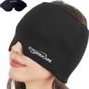 2 x Migraine Relief Cap, Reusable Headache Relief Cap with Hot & Cold Therapy, Soothing Headache Hat, Odorless Gel Ice Head Wrap for Tension, Stress & Sinus, Headache & Puffy Eyes, Black,1Pc