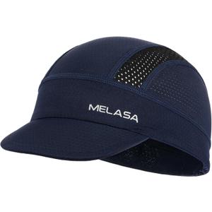 MELASA Cycling Cap, Cooling Skull Cap Helmet Liner with Sun Visor, Sun Protection Running Bike Cap for Men Women Under Helmet