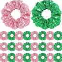 24 Pcs Pink and Green Hair Scrunchies Christmas Stocking Stuffers Good Witch and Princess Wizard Party Favors Witch Hair Accessories Wizard Movie Fan Women Friendship Gifts(Sequin Style)