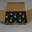 15 Pack S14 LED String Light Bulbs, Shatterproof 2 Watt Green Replacement Bulbs for Outdoor String Light, Waterproof Decorative E26 Base Green Filament Edison Christmas Light Bulbs