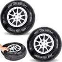 Meooeck 2 Pcs 15.7 Inch 3D Simulation Wheel Plush Pillow Car Tire Big Soft Chunky Tire Pillow Wheel Sofa Seat Toy for Boys Funny Bedroom Decor Race Car Party Gift (Classical)