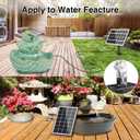 Jutai Solar Fountain Works in Cloudy Day with 2000mAH Battery Backup, 3.5W Glass Panel DIY Water Pump Kit with Sucker and Stake for Bird Bath, Water Feature,Garden, Outdoor-7 Nozzles,16.4ft Power Cord