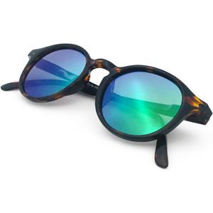 J+S Hali Small Round Polarized Sunglasses for Women Men | Spring Hinge Frame | Polarized 100% UV 400 | Medium-Small Fit