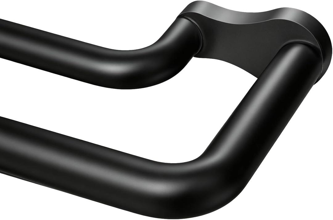 KAMANINA Double Curtain Rod 72 to 150 Inch, Black Wrap Around Drapery Rods