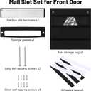 1 Set Mail Slot for Front Door, Aluminum Alloy Mail Slots Cover with Mail Catcher Bag Mail Slot Catcher for Door Mail Slot(12"2.7",Black)