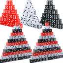 16mm Dice Bulk Acrylic 6 Sided Dice Bulk Black White Red Square Corner Dices for Casino Theme Board Game Vegas Casino Birthday Party Supplies, 3 Colors