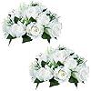 2 Big 3 Small Pieces White Fake Flower Ball Arrangement Bouquet 15 Heads Plastic Roses with Base, Suitable for Wedding Centerpiece Flower Rack for Parties Home Décor 2 Big 3 Small Pieces White Fake Flower Ball Arrangement Bouquet 15 Heads Plastic Roses with Base, Suitable for Wedding Centerpiece Flower Rack for Parties Home Décor