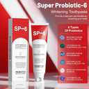 3 x SP-6 Probiotic Toothpaste,SP6 Toothpaste for Whitening Teeth & Fresh Breath, 6 Probiotics Formula, Fluoride-Free, Enamel Safe, Natural Mint Flavor