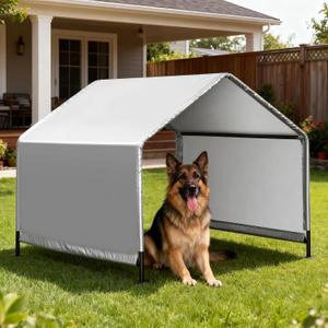 4'x 4'x 3.3' Dog Shade Shelter, Outdoor Dog Tent Dog House Canopy Waterproof, Sun Protection with Ground Stakes for Pet Medium Large Dogs, Cats, Pigs, Chicken, Goose (4)