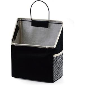 Fantasyon Wall Hanging Storage Bag, Waterproof Over The Door Closet Organizer Hanging Pocket Linen Cotton Organizer Box Containers for Bedroom, Bathroom (Black) (1-Pack)