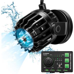 VIVOSUN Aquarium Wave Maker, 3432GPH Circulation Pump with Controller & Magnetic Suction Base, Adjustable Submersible Powerhead for 60-300 Gal Freshwater/Saltwater Fish Tank, 40W