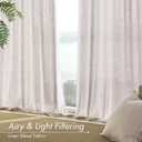 MIULEE Natural White Linen Curtains 63 Inch Length 2 Panels Set for Living Room Bedroom Semi Sheer Light Filtering Farmhouse Rod Pocket Short Soft Thick Linen Textured Window Drapes W42XL63