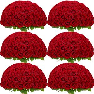 Waipfaru 200 Pcs Red Roses, Fake Roses Artificial Velet Flowers for Valentines Mothers Day Wedding Centerpieces Decor (Red)