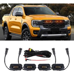 Upgraded 4 PCS Led Grill Lights Compatible with Ford Ranger T9 2022-2025 Fuse and Instruction Included