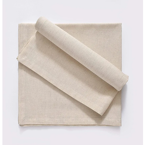 Ruvanti Premium Linen Napkins Set of 2-20x20 Inch, Classic Hemstitch, Mitered Corner Cloth Napkins ‎‎- Soft, Elegant Dinner Napkins Cloth Washable for Weddings, Parties, Everyday Use - Natural