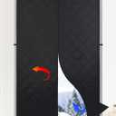 FLYZZZ Magnetic Thermal Insulated Curtain - Fits Door Size 36" x 80" - Waterproof Oxford Winter Door Cover, Thicken Cotton Fill Insulation, Windproof Screen for Winter Black