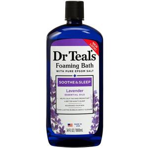 Dr Teals Foaming Bath with Pure Epsom Salt, Soothe & Sleep with Lavender, 34 Ounces