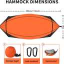 Camping Hammock with Mosquito Net - Double & Single Portable Hammocks with 2 Tree Straps, Lightweight Hammock Tent for Outdoor Camping, Hiking, Backpacking, Beach & Backyard (Orange)