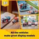 LEGO Creator 3 in 1 Flatbed Truck with Helicopter Toy, Transforms from Flatbed Truck Toy to Propeller Plane to Hot Rod and SUV Cars, Gift Idea for Boys and Girls Ages 7 Years Old and Up, 31146