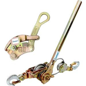 Zipline Tensioning Kit, Come Along Winch 4400lbs with Cable Grip Steel Wire Puller Tools& 2 Hooks, Portable Steel Cable Puller for 3/16" to 1/2" Cable, Cable Winch Puller