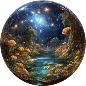 Wooden Puzzles for Adults - Crystal Ball World Wood Puzzles Adult - Unique Animal Shape Wooden Jigsaw Puzzles for Adults - Birthday Gifts for Puzzle Lovers, Family (11.4 * 11.4in-200 Pieces)