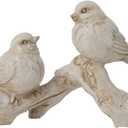Braxio Bird Figurines Home Decor â€“ Resin Tabletop Cream Love Birds on Branch, Farmhouse Shelf & Desk Accent for Living Room, Bedroom, Office, 6 x 2.3 x 3.4 Inches,Cream Bird Decor