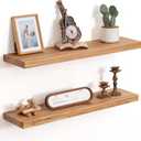 Floating Shelves for Wall, 30"Wx8"D Elm Wood Shelves, Set of 2, Natural, Round Edge, 30inch, 2Packs