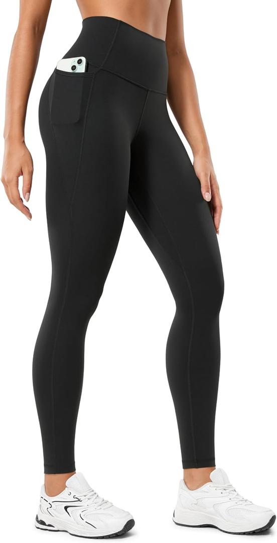 CRZ YOGA Butterluxe Workout Leggings Pockets 28'' - High Waisted Gym Womens Yoga Pants Running Buttery Soft (Small, Black)