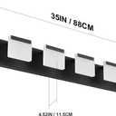 Ralbay LED Modern Bathroom Vanity Light - 5 Light Acrylic Matte Black Vanity Lighting Fixture