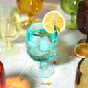8.5 oz Plastic Stem Wine Glasses, Colored Stackable Acrylic Goblets, Reusable Drinking Cup for Kids, BPA-Free, Dishwasher Safe Tumblers for party (Set of 8, Gift Box)