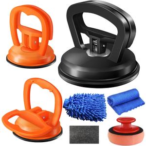 Dent Puller,3 Pack Car Dent Puller Suction Cup Dent Puller Car Dent Removal Kit Dent Remover Tool and Dent Repair Kit Handle Lifter for Cars Body,Glass,Screen,Tiles Lifting,Objects Moving (Black+Orange)