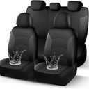 Neoprene Waterproof Seat Covers, Premium Cloth Car Seat Covers Full Set, Durable,Composite EVA, Airbag Compatible, Universal Automotive Seat Covers for Most Sedans SUVs Trucks(Black 818)