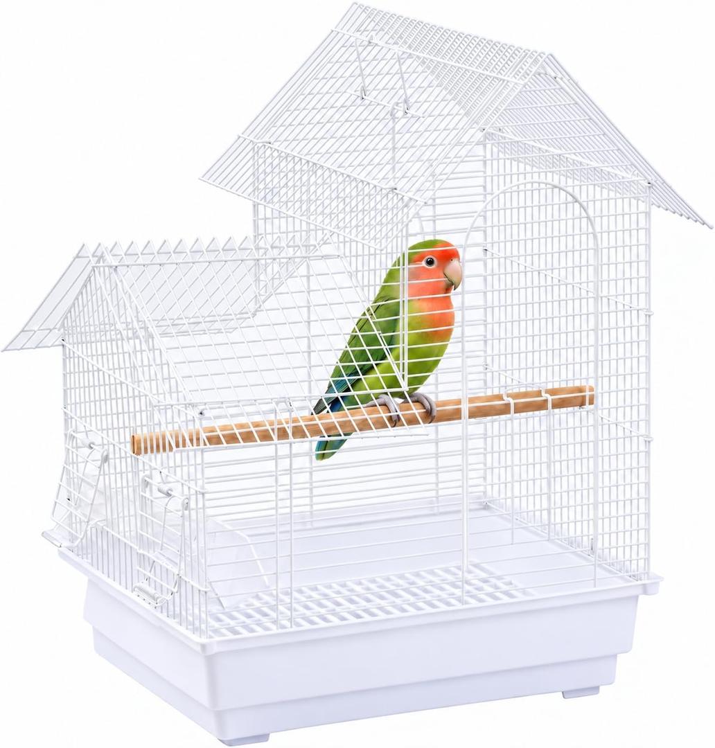 Small Bird Cage, Lightweight Hanging Travel Cage with Removable Tray