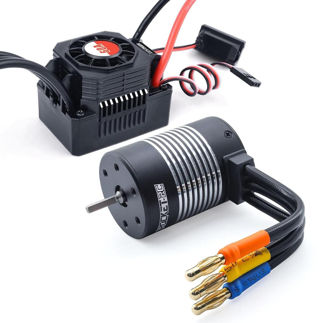 Surpass Hobby Waterproof K3650 3900KV Brushless Motor 3.175mm Shaft with 60A Brushless ESC Electric Speed Controller Combo Set for 1/10 Remote Control Car Truck