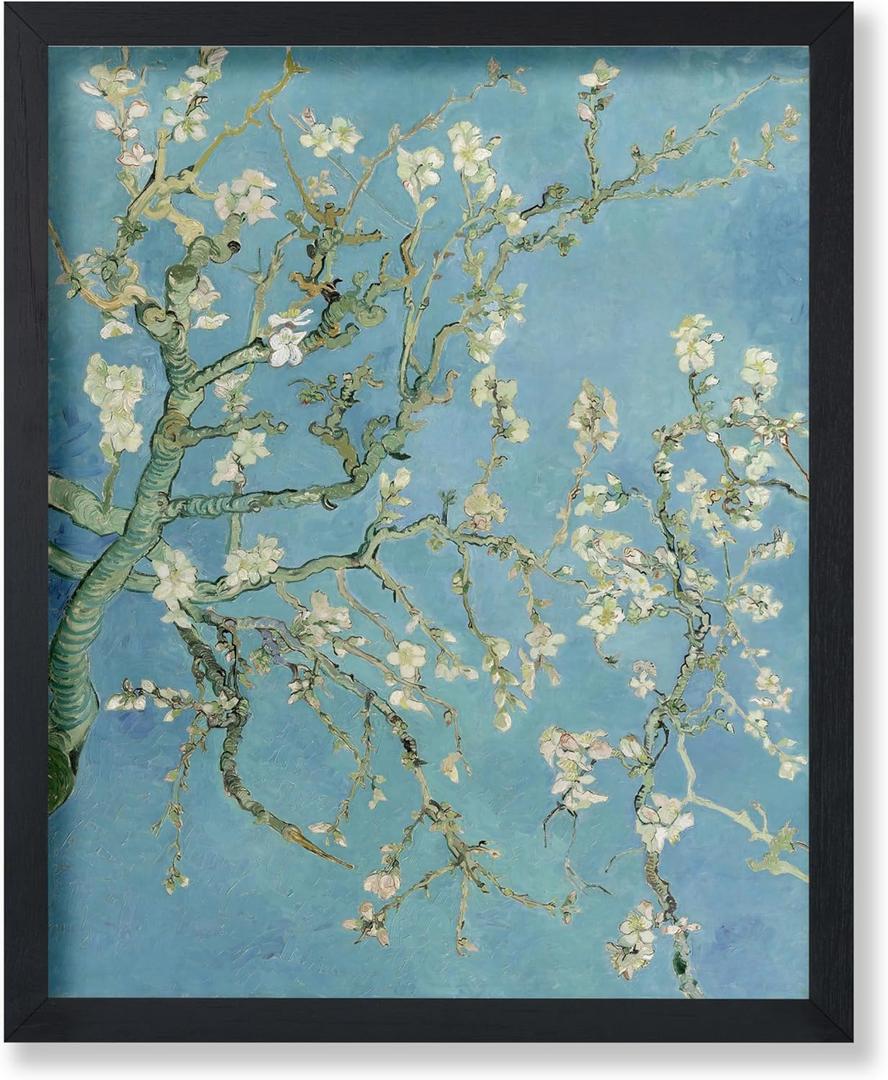 Poster Master Vintage Van Gogh Poster - Retro Almond Blossoms Painting Print - Impressionism Art - Flower Art - Gift for Men, Women - Floral Decor for Bedroom, Living Room - 8x10 UNFRAMED Wall Art (8L" x 10W", Style-08)