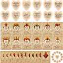 Gerrii 36 Set Mothers Day Heart Christian Tokens Gift Jesus Love Wooden Religious Pocket Hugs Catholic Card Bible Verse Token Bookmark for Grandma Church Religious Party Goodie Bag Filler (Wood Color)