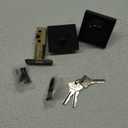Mega Handles Laura Deadbolt Lock - Heavy Duty Square Black Deadbolt Lock for Left Or Right-Handed Doors, Locking Deadbolt for Interior/Exterior, Screws Included - Matte Black (1 Pack)