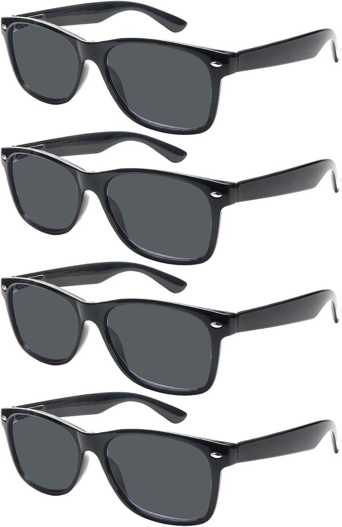 4 Pack Classic Reading Sunglasses for Women Men Spring Hinge, Outdoor Sun Readers Glasses with UV400 Protection