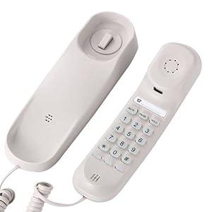 Sangyn Landline Phone for Home Mini Corded Telephone with Lighted Keypad Wall Mounted Desk Phone No AC Power Required for Kitchen House Office