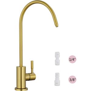 Tohlar Drinking Water Faucet for Kitchen Sink, Gold Filtered Water Faucets Lead-Free Reverse Osmosis Tap Water Filtration System 304 Stainless Steel, Brushed Gold Finish