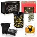 Clear Ice Cube Maker with Whiskey Glasses & Luxury Box - 2.5" Ball - Crystal Clear Ball Ice Cube Tray for Whiskey, Perfect Christmas/Bourbon Gifts for Mens/Dad/Husband/Him/Grandpa