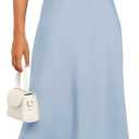 KIRUNDO Women's 2026 Spring Summer Satin Wedding Guest Midi Dress Off The Shoulder Wrap Party Cocktail Formal Prom Dresses, Large