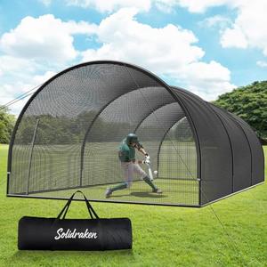 30FT Portable Baseball & Softball Batting Cage for Backyard – Enclosed Net with Pitching Machine Hole, Fiberglass Pole System, Carry Bag, for Home Hitting & Pitching Practice, 30 x 13 x 9 ft