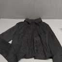 Women Striped Fitted Button Down Shirts Bell Long Sleeve Shirt Office Work Blouse Tops Medium